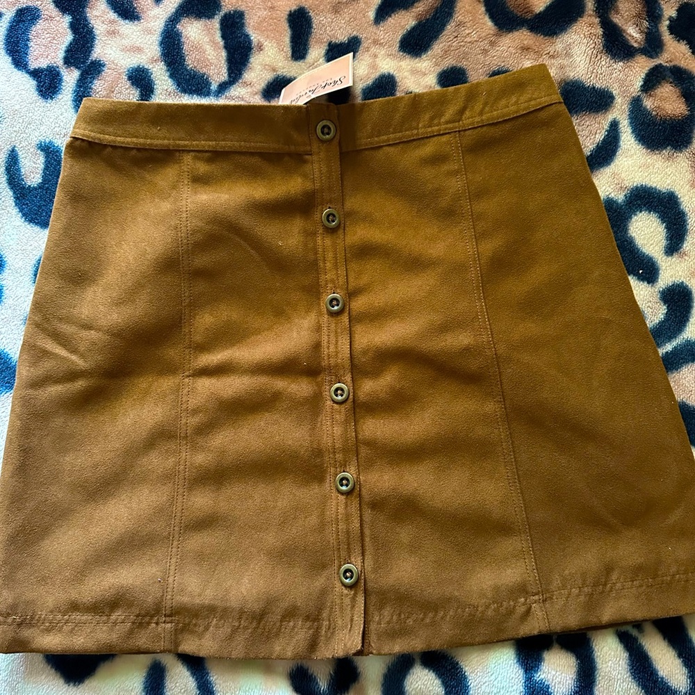 Suede mini skirt